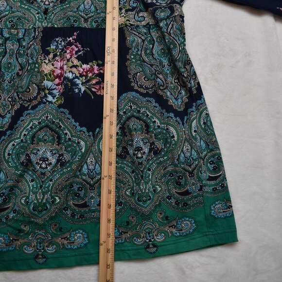 Ulla Popken Babydoll Tunic Top Sz 16 / 18 Floral Button Front Whimsigoth Boho - Picture 11 of 16